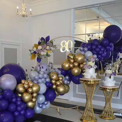 Purple and Gold Balloons, 12 Inch Purple Black and Sand Gold Balloons - Image 7