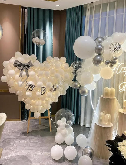 White Balloons, 12 Inch White Latex Balloon - Image 2
