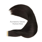 WENNALIFE Tape in Hair Extensions Human Hair, 20pcs 50g 22 inch Dark Brown Remy Hair Extensions for Women Tape Ins Straight Extensiones De Cabello Humano Skin Weft