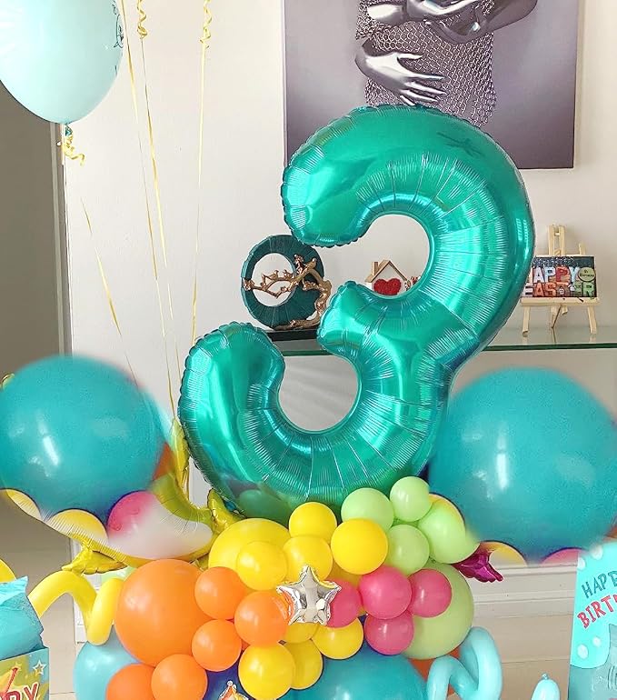 Number Balloons 8 Balloon 40 inch Teal Blue - Image 3