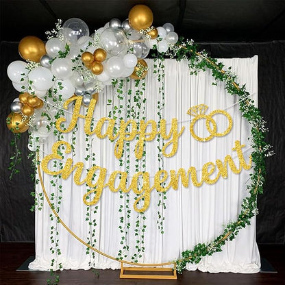 BEISHIDA Glitter Happy Engagement Banner-No DIY, Engagement Party Decorations - Image 4