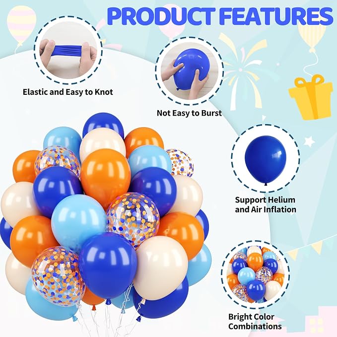 Blue and Orange Balloons Set - Image 3