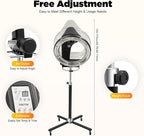 1KW Professional Hair Dryer, Salon Drying Perming Machine, 3 in 1 Orbiting Hair Steamer, Sit Under Salon Color Processor with Rolling Base