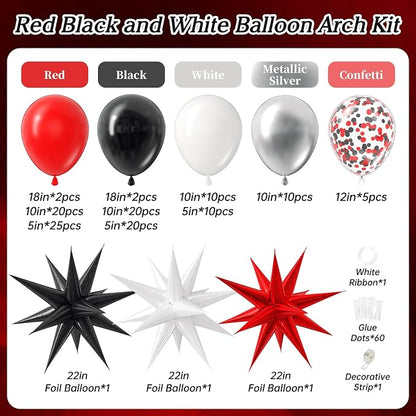 130pcs Red and Black Balloon Arch Kit - Image 2