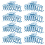 TOCESS Hair Claw Clips for Women - 8PK Large Neutral Matte Jumbo Hair Clips for Thick, Thin, Long, Short, Curly Hair Girls, Big Jaw Clip Set for Daily Use (Glacier Blue)