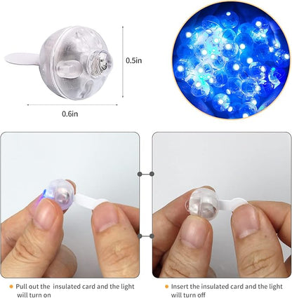 100pcs Blue LED Balloon Light, Round LED Ball Lamp Tiny Led Lighting Decoration - Image 2