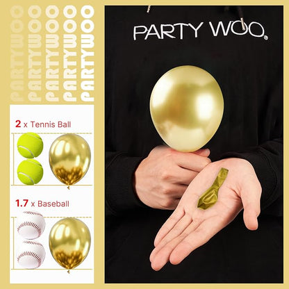 PartyWoo Metallic Gold Balloons 50pcs Chrome Gold Color 5 Inch | Balloons - Image 3