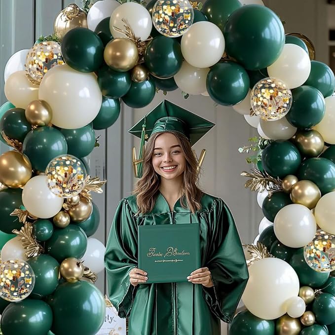 Emerald Green Gold Balloon Arch Kit, Different Size | Double Stuffed Latex - Image 6
