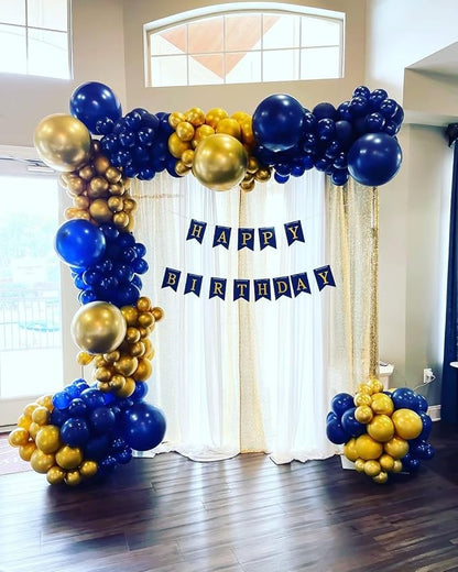 Royal Blue and Gold Balloon Arch Garland Kit 153pcs - Image 5