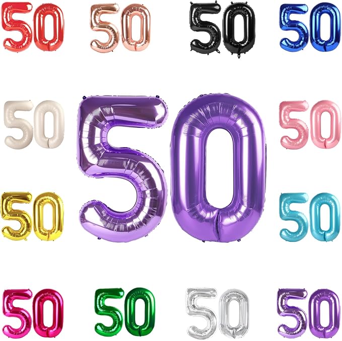 Purple Number 50 Balloon 40 Inch by IWERP