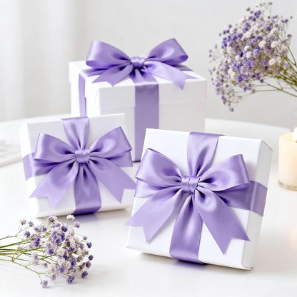 KINGLAKE Light Purple Satin Ribbon – 1-1/2 Inch x 2 Rolls Lavender Satin Ribbon - Image 4