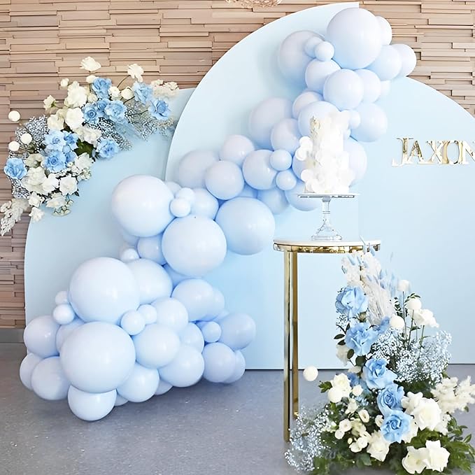 Voircoloria 90pcs Light Blue Balloons Garland Arch Kit, 18 12 10 5 Inch | - Image 6