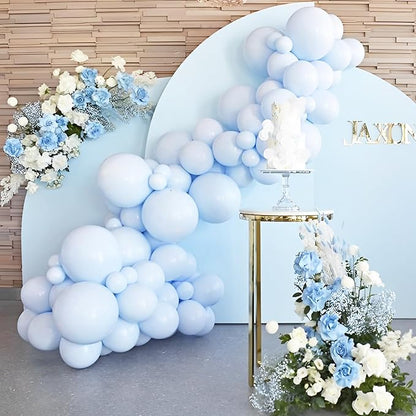 Voircoloria 90pcs Light Blue Balloons Garland Arch Kit, 18 12 10 5 Inch | - Image 6