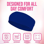 Styla Hair Headbands for Women Stretch Fashion Head Bands 10 Pack Non-Slip Head Wraps Great for Spa, Sports, Yoga, Pilates, Running, Gym Headband, Workouts (Blue)
