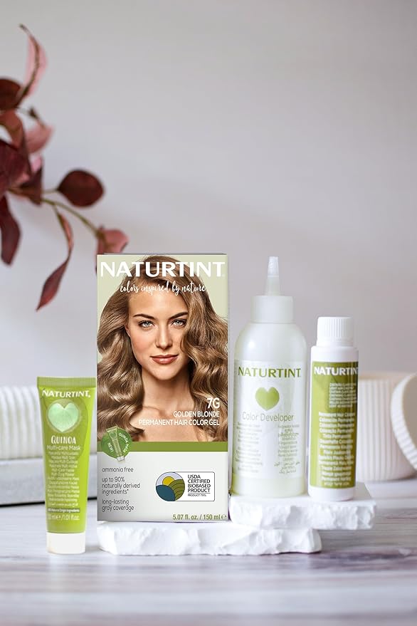 Naturtint 7G Golden Blonde Permanent Hair Color (Pack of 1), Ammonia Free, Vegan, Cruelty Free, up to 100% Gray Coverage, Long Lasting Results (Packaging may vary)