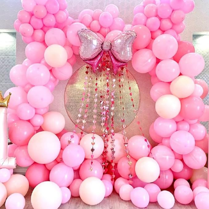 Pink White Balloon Set, Confetti and Macaron Latex Matte Balloons - Image 6