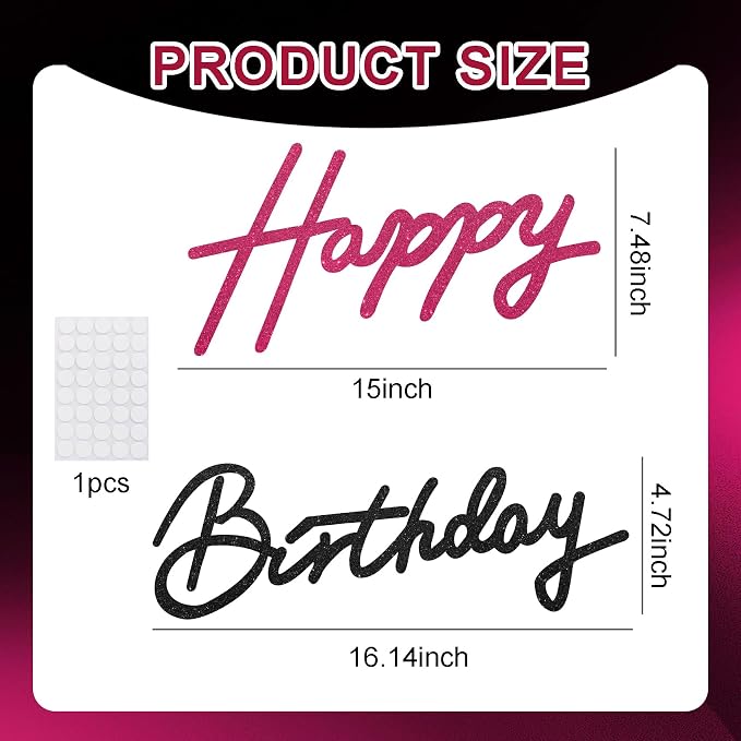TONIFUL Happy Birthday Sign for Backdrop - Image 3