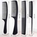4 Pieces Combs for Women and Man, Premium Black Carbon Fiber Hair Comb Set for Teasing and Parting, Professional Combs for Hair Stylist, Fine and Wide Tooth Styling Comb for All Hair Types