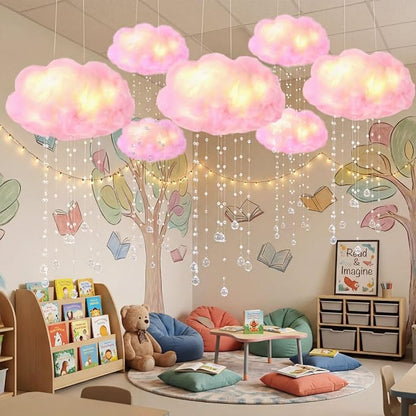 Marsui Artificial Cloud Props LED Hanging Cloud String Light Fake Imitation 3D - Image 2