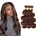 30 30 30 Inch Brown Body Wave Bundles Human Hair Color 4 Bundles Brazilian Virgin Remy Hair Extensions Niegmeag Double Weft Chocolate Brown Body Wave Bundle Hair Weave 300g