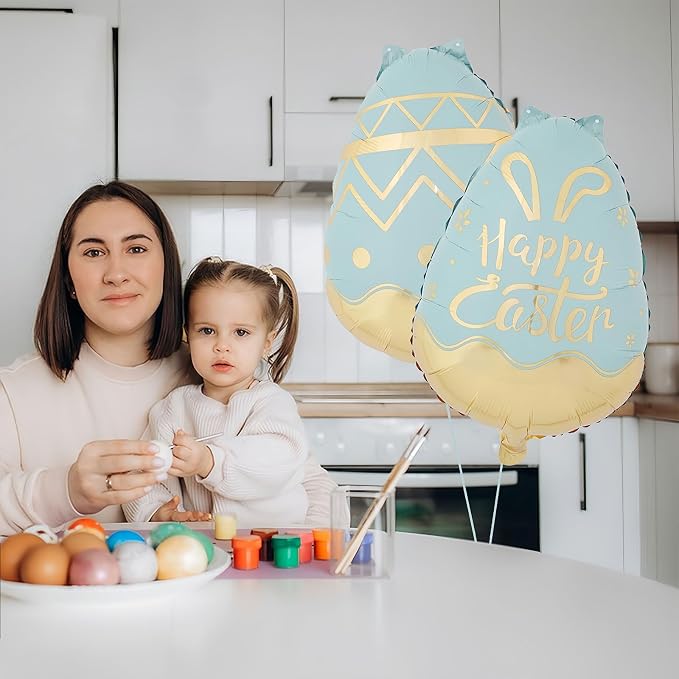 2Pcs Large 21.25 Inch Easter Eggs Balloons - Image 6