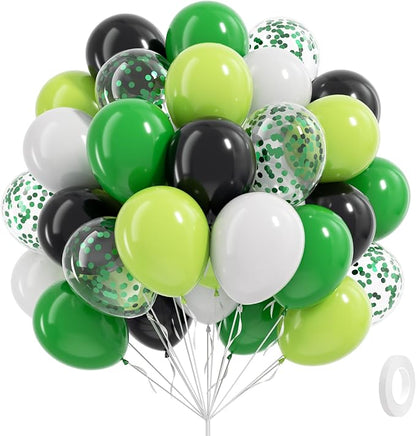12inch Green and Black Balloons by Vicduotex