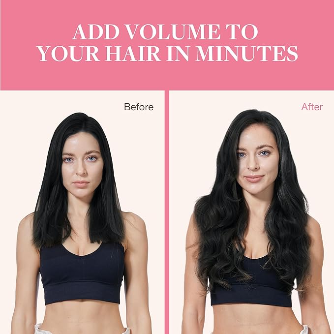 GOO GOO Clip in Hair Extensions Real Human Hair, Remy Human Hair Extensions Clip ins for Women, Natural Human Hair, 24inch 150g 9Pcs, #1 Jet Black