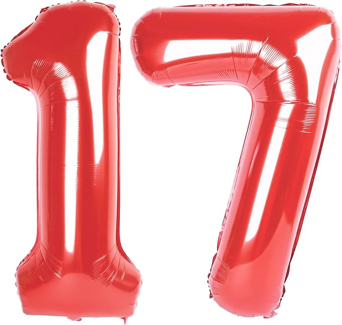 17 Balloon Number 40 Inch Red Balloons by Mluchee