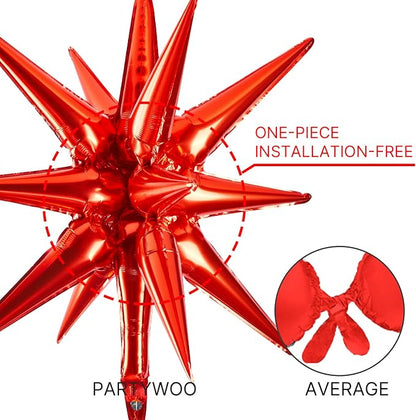 PartyWoo Red Star Spike Latex Balloon Arch Kit 110pcs Different Sizes | 18 12 - Image 5