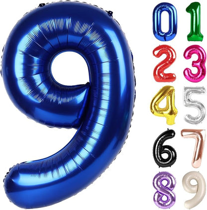 9 Balloon - Night Blue Birthday Number Balloons, 40 Inch Party Decorations | by ALPHADELTAPI