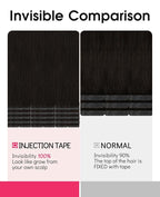 Youngsmile Injection Tape in Hair Extensions Human Hair, #2 Dark Brown Invisi Edge Tape ins, 20pcs 45g, 20 Inch Injected Tape in Extensions Straight Human Hair Remy Seamless Tape ins (#2,20'')