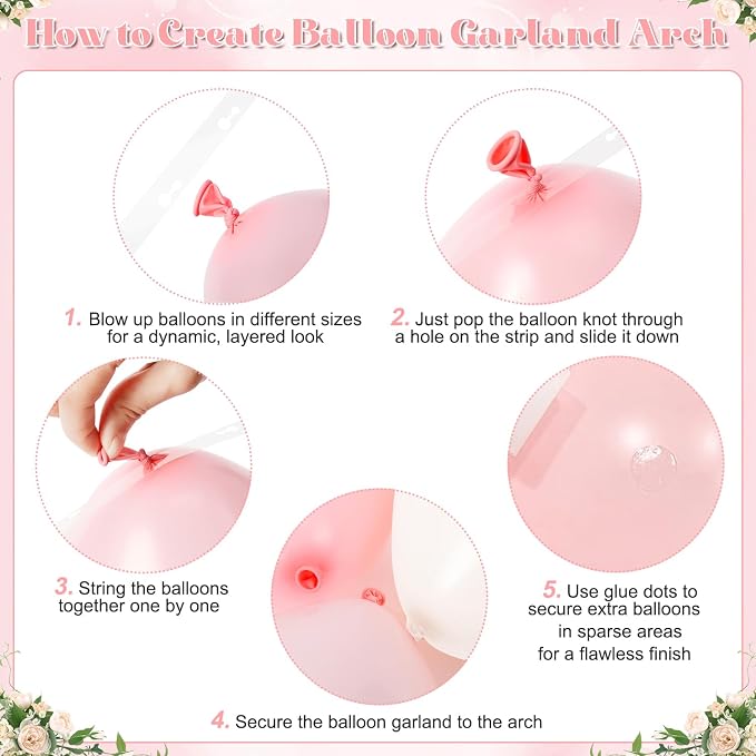Pink Balloon Arch Kit for Baby Shower Bridal Shower Birthday Decorations | - Image 7