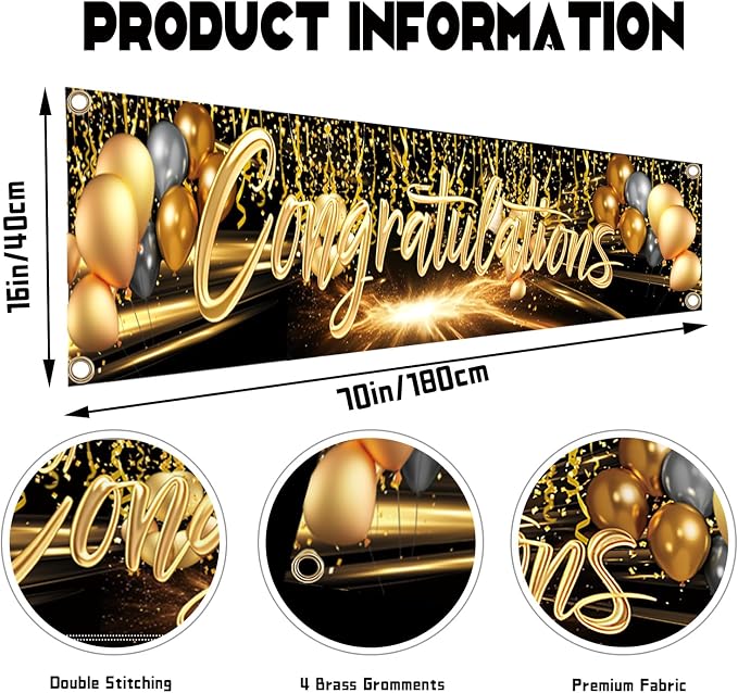 Congratulations Banner 6x1.3FT - Image 2