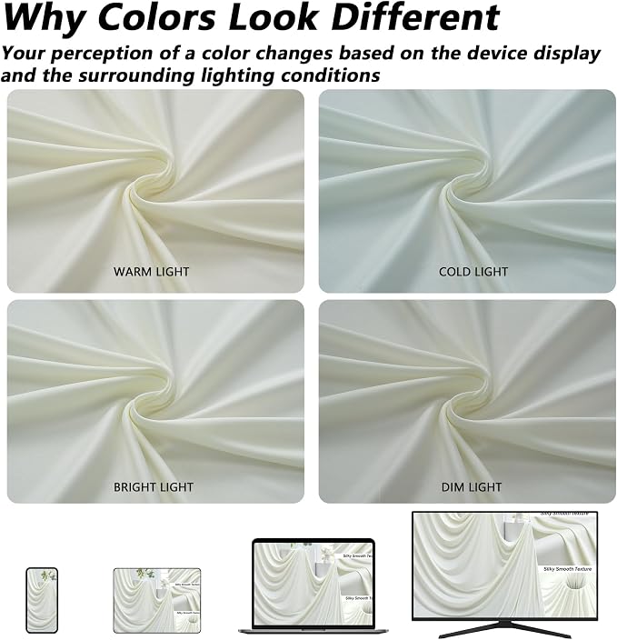 20ft×12ft Ivory Backdrop Curtain - Image 2