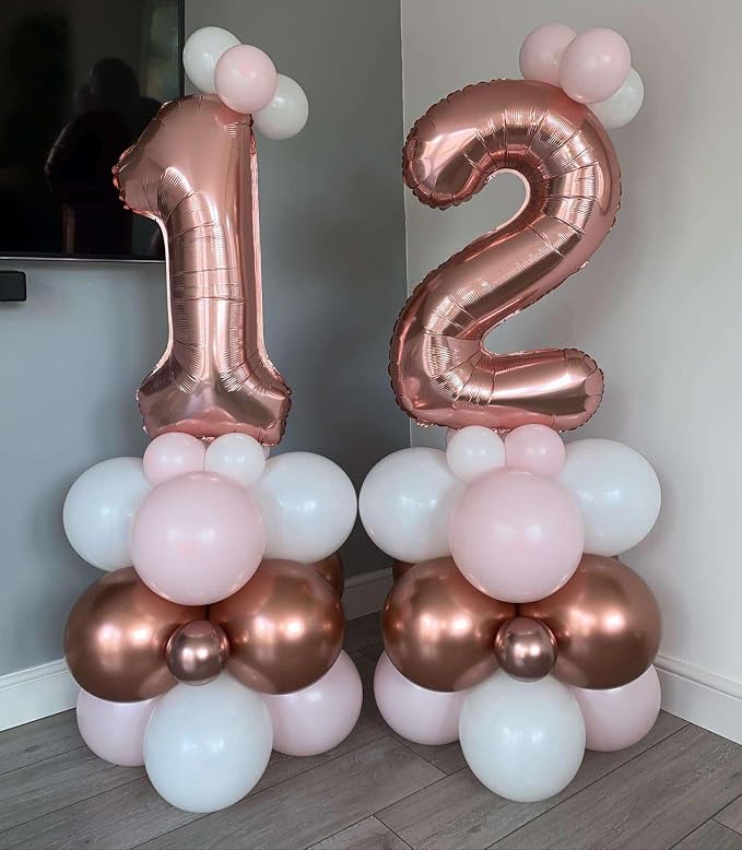 Rose Gold 14 Number Balloons, 40 Inch Giant Number 14 Balloons Foil Mylar - Image 7