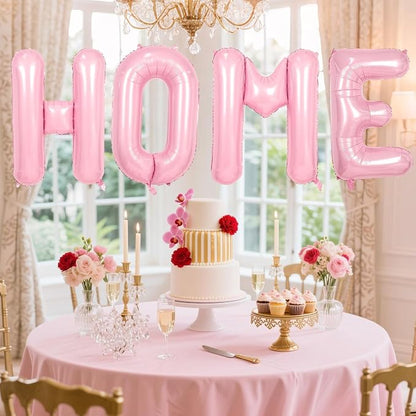 Pink HOME Balloons 40 Inch, Large HOME Letter Banner - Image 9