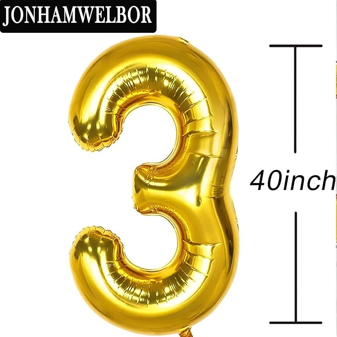 Jonhamwelbor 35 Gold Balloons 40 Inch Number 35 or 53 Big Giant Jumbo Huge Foil - Image 2