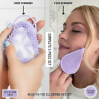 Body Face Scrubber Set Silicone - 2 Pack Shower Brush Facial Cleansing Kit - Avilana Bath Loofah Alternative Complete Skincare System Dual Sided - Gift Set Women Men
