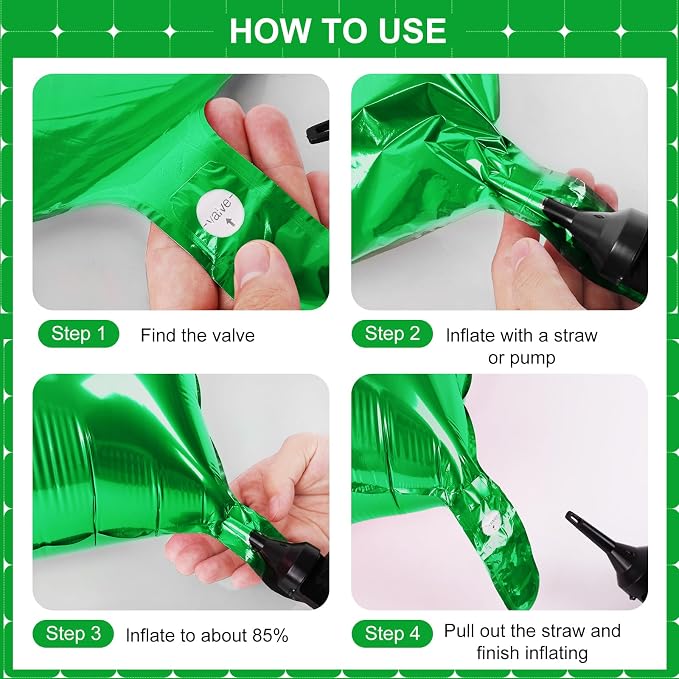 Shamrock Green Square Foil Balloons - Image 2
