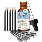 Sky Organics Organic Castor Oil Eyelash & Brow Serum, Hexane-Free Conditioning Oil that Promotes Fuller Looking Lashes & Eye Brows, 100% Pure & Cold-Pressed 1 fl. Oz. / 30 ml w ebook
