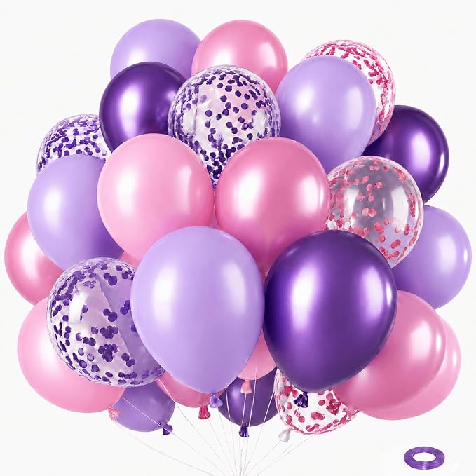 Pink and Purple Balloons Different Size 12 5 inch by Kiwayo