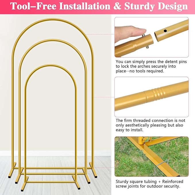 Metal Arch Backdrop Stand, easy set-up, - Image 3