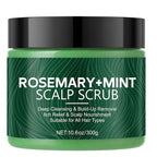 Scalp Scrub with Rosemary & Mint, 2-in-1 Exfoliating Shampoo for Hair Treatment, Includes Silicone Scalp Massager, Removes Buildup & Dandruff, 10.6oz