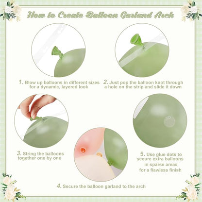 Sage Green Balloon Arch Kit for Baby Shower Bridal Shower Decorations | 124Pcs - Image 7