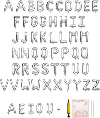 58 PCS Letter Balloons Alphabet Letters 2 Sets A- Z & 1 Sets AEIOU 16 by buynow