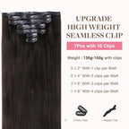 GOO GOO Clip in Hair Extensions Real Human Hair, Remy Human Hair Extensions Clip ins for Women, Natural Human Hair, 22 Inch 140g 7Pcs, 2 Dark Brown
