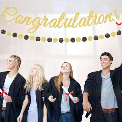 Gold Glitter Congratulations Banner - Image 4