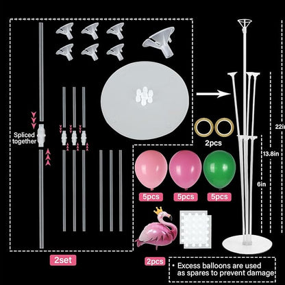 2 Sets Summer Tropical Flamingo Balloon Column Stand Kit - Image 2