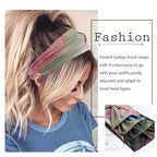Wide Headbands Stretch Turban Knotted Hairbands Elastic Yoga Workout Sweatband Running Sport Head Scarf Large African Head Wraps for Women 4 Pcs (Set A)