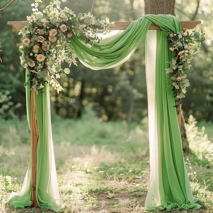 Wedding Arch Draping Fabric Backdrop Drapes 3 Panels, Sage Green | 28.7"x20FT - Image 7